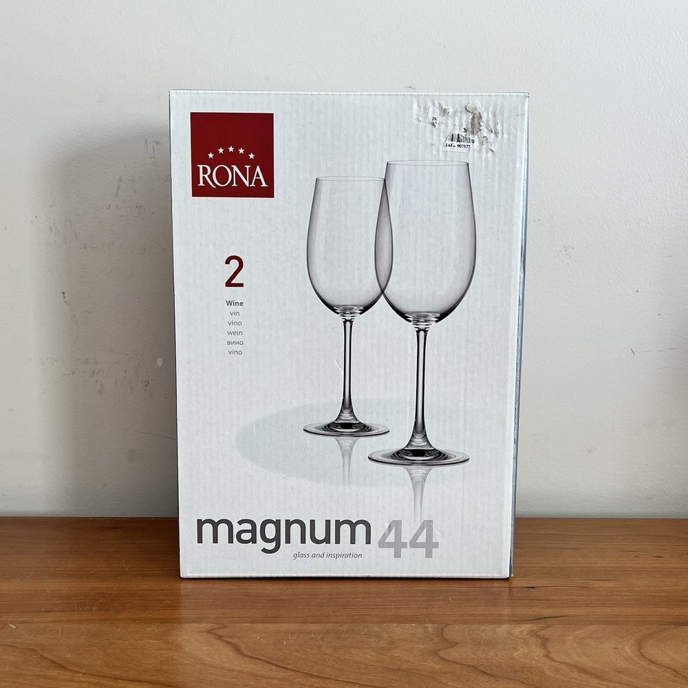 Set of 2 Rona Magnum 44 Wine Glasses Stemware   NEW IN‎ BOX